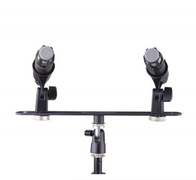 Microphone clamp holder double