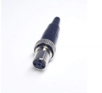 Connector XLR mini 4pin black female with nut
